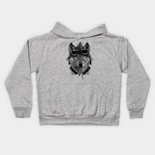 Wolf Headphones Kids Hoodie